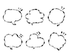 フチに柄のあるポップな吹き出し素材セット