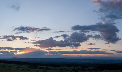 Mountain ranges during sunset