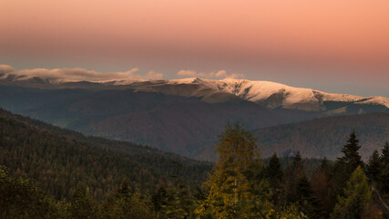 Mountain Landscape at sunset with beautiful color