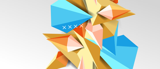 3d low poly abstract shape background vector illustration