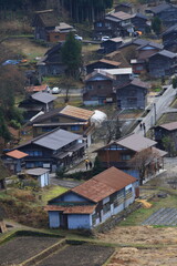 Fototapeta na wymiar High angle view of Japanese countryside at Shirakawa, Japan