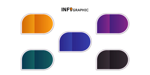 Simple flat infographic design element can be used to present options, process, banners and in infographic.