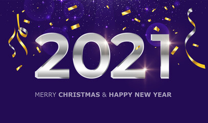 Lettering for fashionable cover designs for new year and Christmas holidays. Christmas invitation template with magic glitter movement.