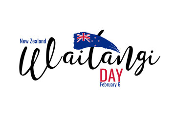 New Zealand Waitangi Day. 6th February national holiday banner, poster, flyer, greeting card. Vector illustration