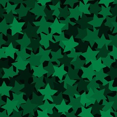 Seamless digital woodland camo vector texture. Stars Camoflage textile print