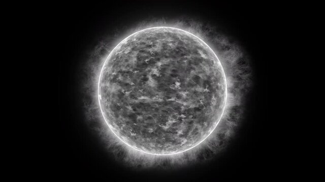 Grey Sun with Atmosphere isolated on black background