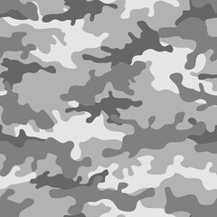 Camouflage grey seamless pattern. Military texture. Print
