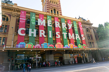Christmas Monument at Melbourne Train Station