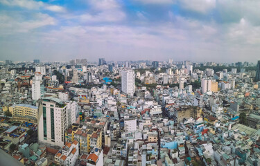 Fototapeta premium Aerial view of the city of Saigon, Vietnam