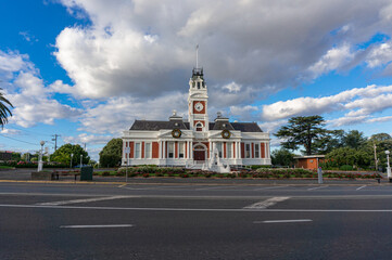 Old English City Hall in a small town in suburban Melbourne