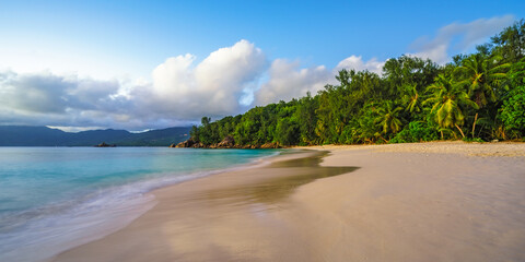 beautiful paradise beach, anse soleil, seychelles