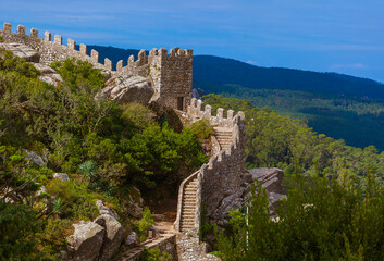 Fototapeta na wymiar Moorish castle in Sintra - Portugal
