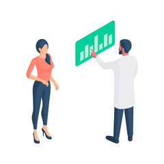 Patient and doctor with dynamics of medical examination