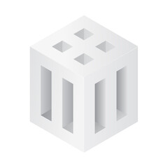 White isometric block. Corporate logo concept