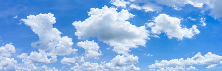 Naklejka na ściany i meble Panorama blue sky and clouds with daylight natural background.