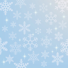 冬の背景素材　雪の結晶ときらきらのイラスト