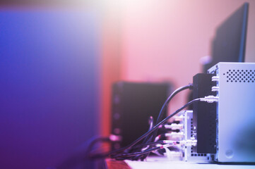 Jack line to connect Audio and Video Editing Machine.
