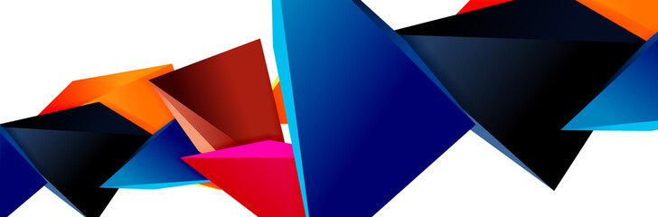 Triangle mosaic abstract background, 3d triangular low poly shapes. Geometric vector illustration for covers, banners, flyers and posters and other