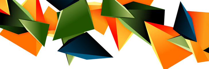 Triangle mosaic abstract background, 3d triangular low poly shapes. Geometric vector illustration for covers, banners, flyers and posters and other