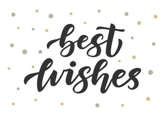 Best wishes hand drawn lettering. Merry Christmas