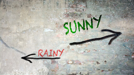 Street Sign Sunny versus Rainy