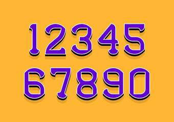 Set of numbers with 3d isometric effect