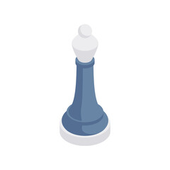 Chess queen isometric icon. One of main figures ancient strategy game.