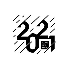 Flat 2021 Happy New Year Modern Design