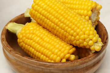 Cooked corn,  healthy vegan snack