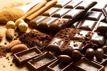 Chocolate milk. Studio shoot. Background, texture ..