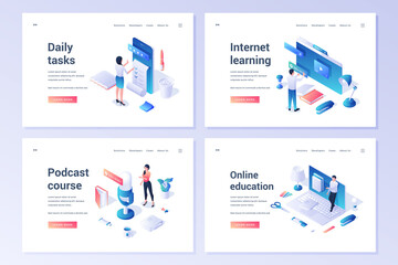 Set of templates for online educational resources websites