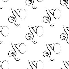 Body Odour Icon Seamless Pattern, Human Bacterial Activity Smell, Sweat Odor Icon