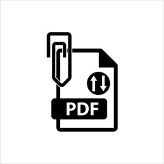 Pdf Attachment Icon, Pdf File Attached Icon, Paper Pin Attachment, Portable Text Graphic File Format