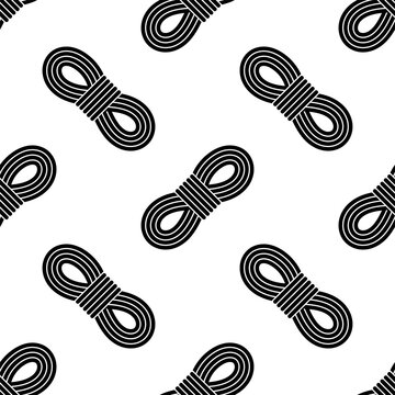 Rope Bundle Icon Seamless Pattern, Rope Roll, Rope Wrapped Up Together, String Icon