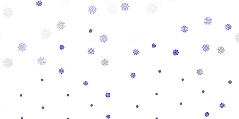 Light pink, blue vector texture with bright snowflakes.