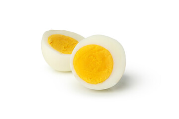 Hard boiled egg isolated on white background