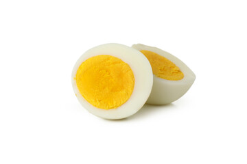 Hard boiled egg isolated on white background