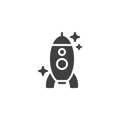 Toy rocket vector icon. filled flat sign for mobile concept and web design. Spaceship rocket glyph icon. Symbol, logo illustration. Vector graphics