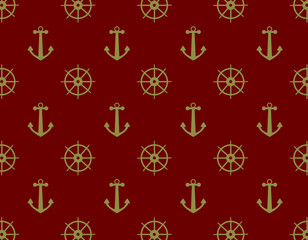 vintage background pattern, anchor and rudder