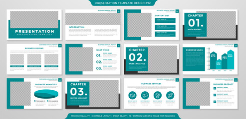 Fototapeta na wymiar minimalist presentation template layout with clean style and minimalist layout use for annual report and business proposal