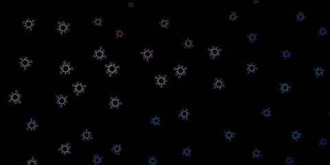 Dark blue, red vector template with flu signs.