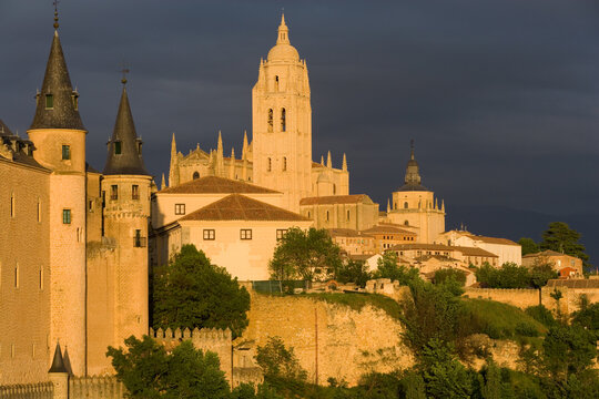 Exterior view of the Alc�zar of Segovia, a medieval castle in the city of Segovia