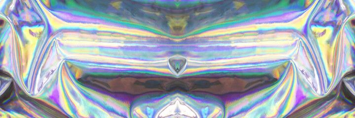 Banner made from holographic iridescent abstract blurred surface.