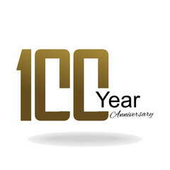 100 Year Anniversary Vector Template Design Illustration Gold Elegant White Background