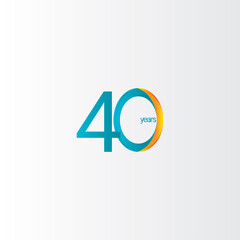 40 Years Anniversary Celebration Gradient Vector Template Design Illustration