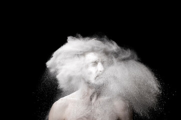 portrait of a guy in white powder