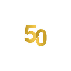 50 Years Anniversary Celebration Gold Line Vector Template Design Illustration