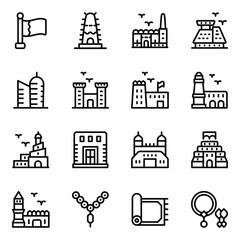 Qatar Landmarks Solid Icons Pack
