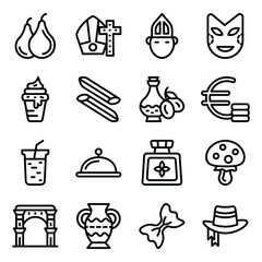 
Italy Building and Accessories in Filled Style Pack 
