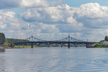 Fototapeta premium Tver. Tver region. Walk along the Volga. Views of the old Volga bridge